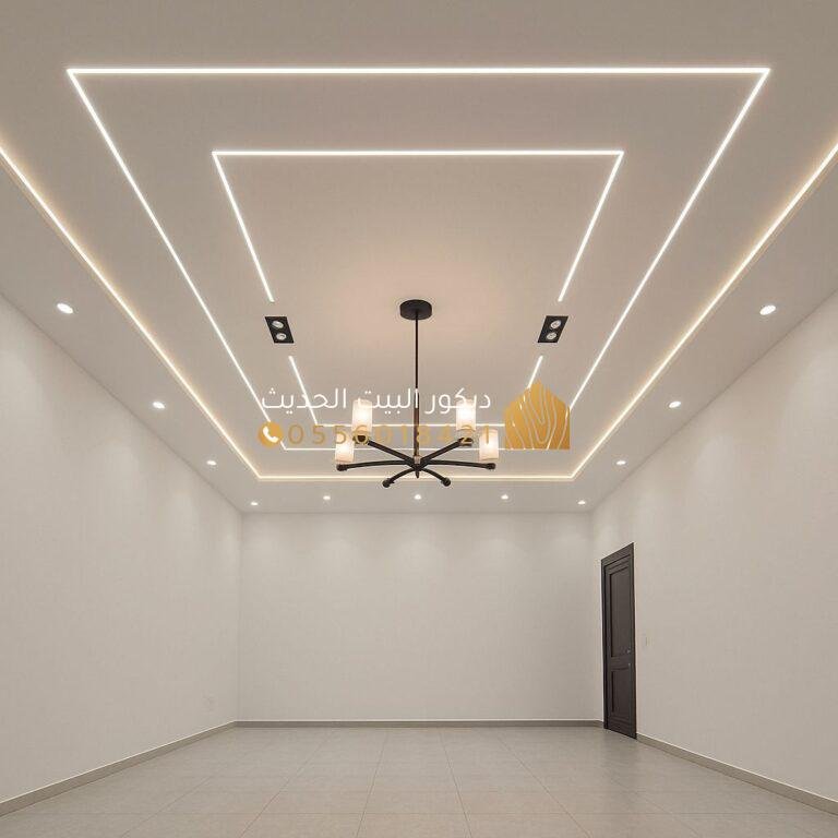 تصميم ديكور صالات بأسقف مضيئة