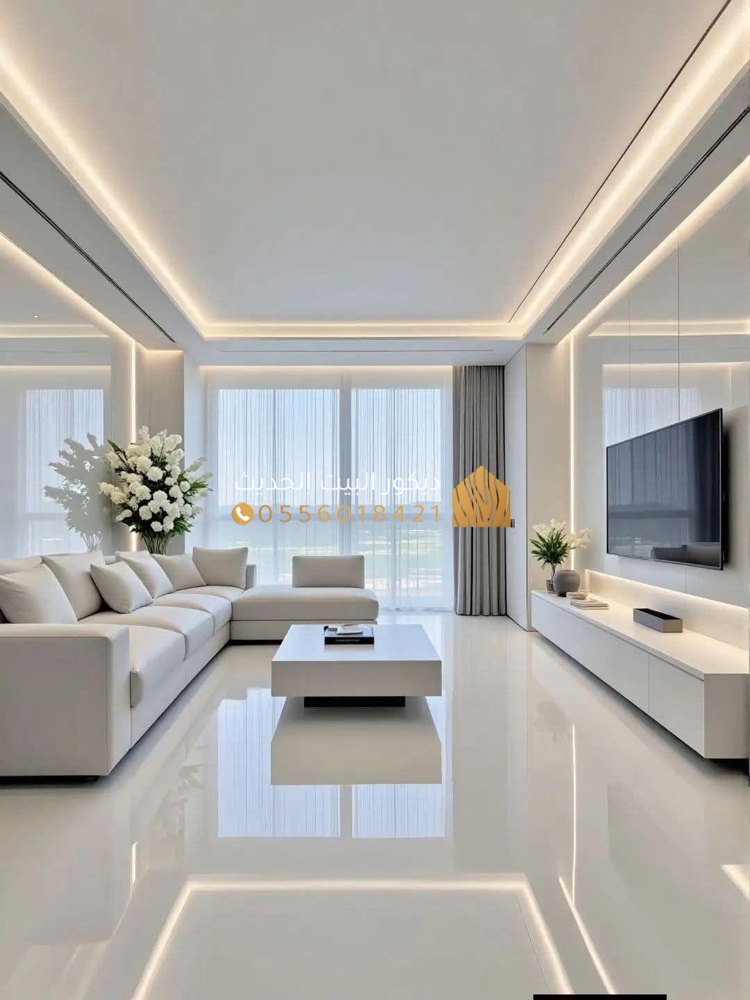 ديكورات غرف النوم في الرياض سرير عصري وطاولات جانبية ذكية